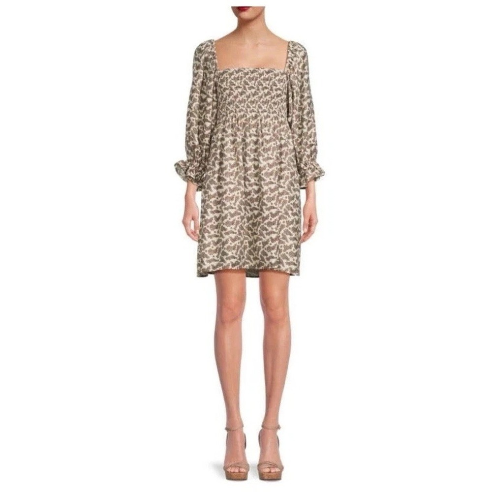CAARA Portia Paisley Ruffle Trim Mini Dress - US Women's Size XS